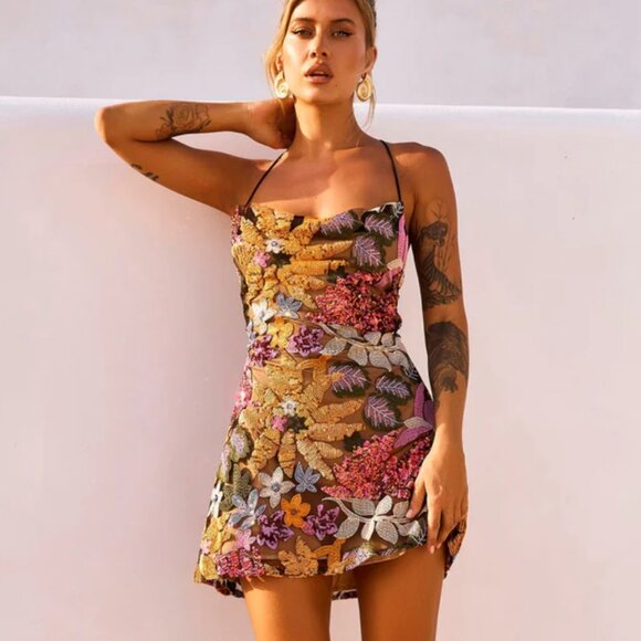 Sage + Paige, Golden Market Mini Dress Multi - Picture 1 of 3